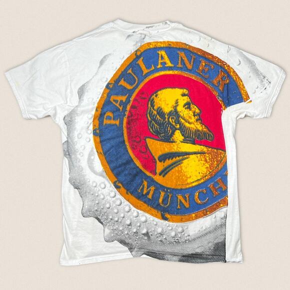 Vintage Paulaner Beers Brewery Tee T-shirt Size XL Hanes beefy T tag - Picture 1 of 5